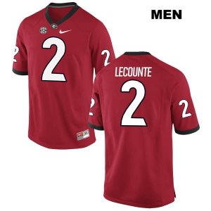 Men's Georgia Bulldogs NCAA #2 Richard LeCounte III Nike Stitched Red Authentic College Football Jersey GQK0854GL